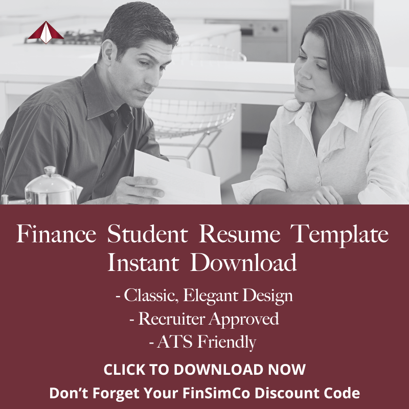 Finance Student Instant Download Resume Template