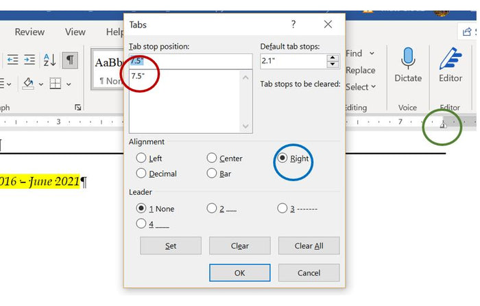How to Align Dates on Resume in Word