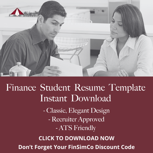 Finance Student Instant Download Resume Template